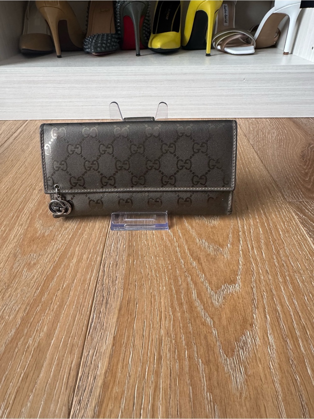 Gucci Metallic Brown GG Continental Wallet with Silver Charm - Picture 1 of 8